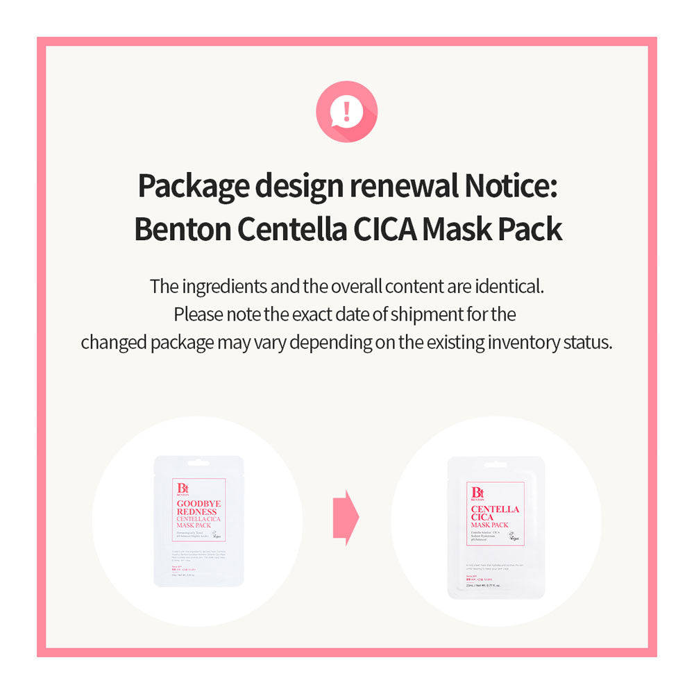 BENTON Centella Cica Mask Pack - Peaches&Creme Shop Korean Skincare Malta