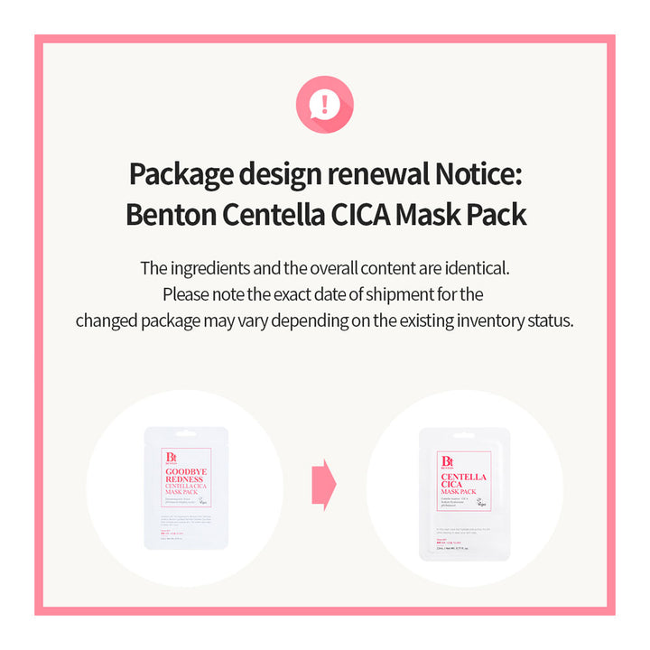 BENTON Centella Cica Mask Pack - Peaches&Creme Shop Korean Skincare Malta