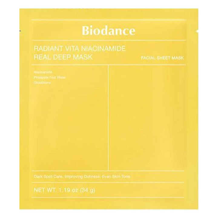 BIODANCE Radiant Vita Niacinamide Real Deep Mask - Peaches&Creme Shop Korean Skincare Malta