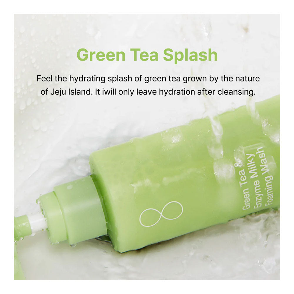 By Wishtrend Green Tea & Enzyme Milky Foaming Wash - Peaches&Creme Shop Korean Skincare Malta