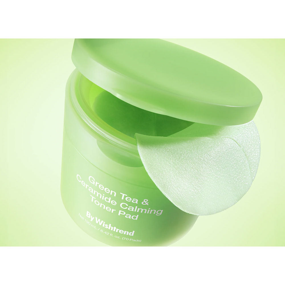 BY WISHTREND Green Tea & Ceramide Calming Toner Pad - Peaches&Creme Shop Korean Skincare Malta