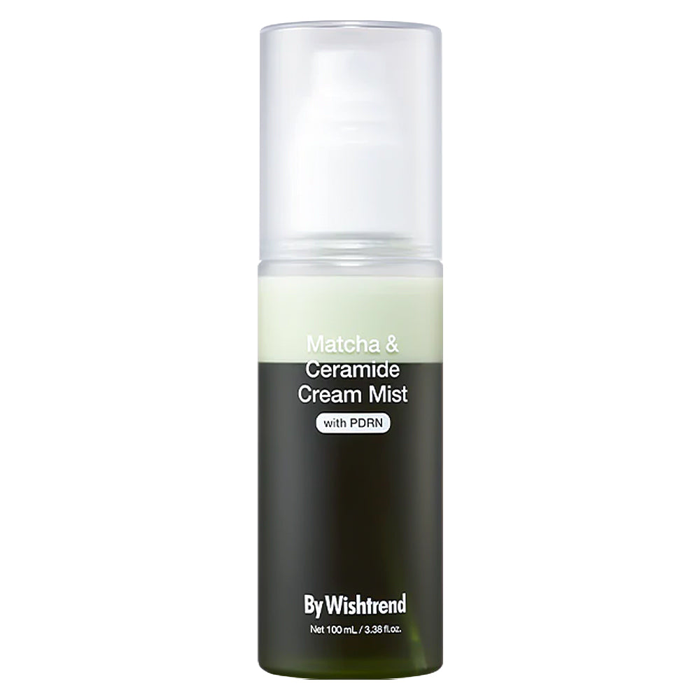 Matcha & Ceramide Cream Mist bottle by Wishtrend on a white background