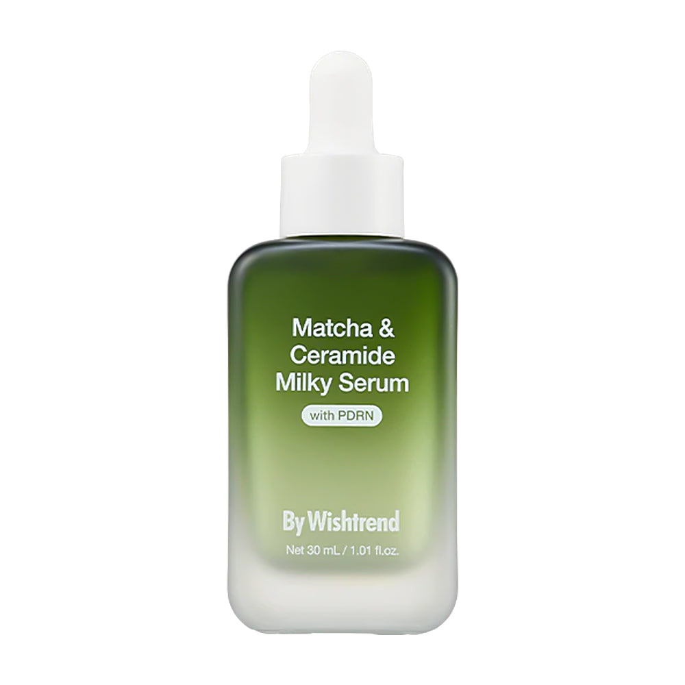 Matcha & Ceramide Milky Serum bottle by By Wishtrend on a white background