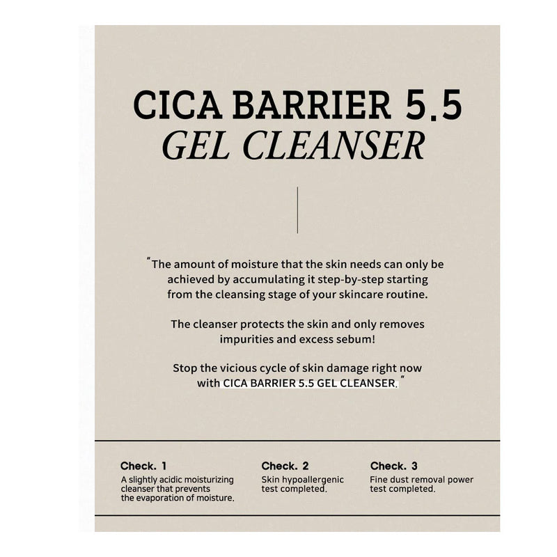 B_LAB Cica Barrier 5.5 Gel Cleanser - Peaches&Creme Shop Korean Skincare Malta