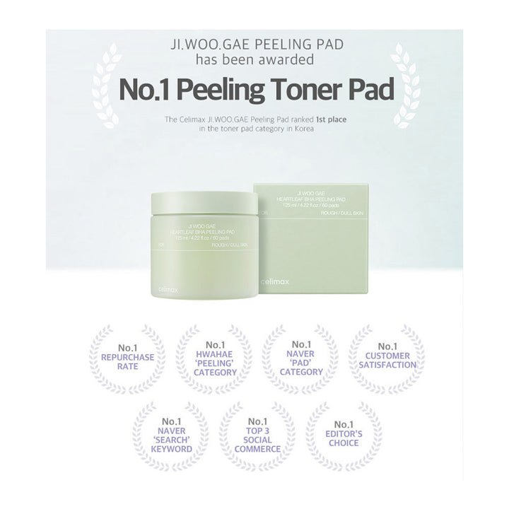 CELIMAX Ji.Woo.Gae Heartleaf BHA Peeling Pad- Peaches&Creme Shop Korean Skincare Malta