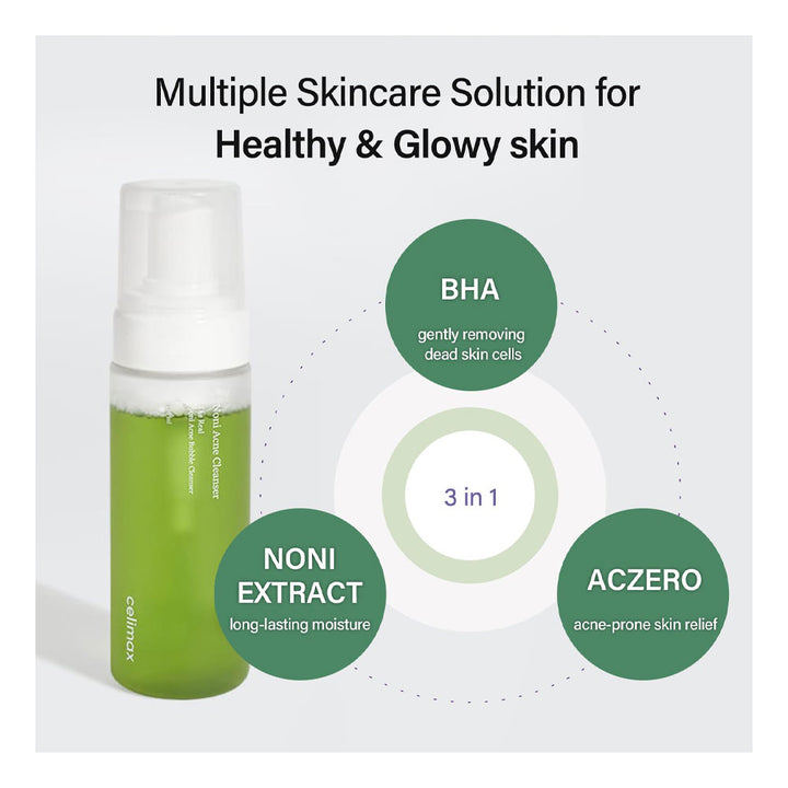Celimax The Real Noni Acne Bubble Cleanser - Peaches&Creme Shop Korean Skincare Malta