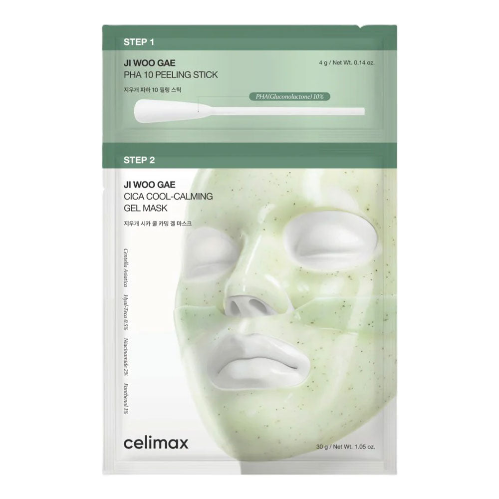 CELIMAX Ji Woo Gae Cica PHA Peel 2-Step Gel Mask - Peaches&Creme Shop Korean Skincare Malta