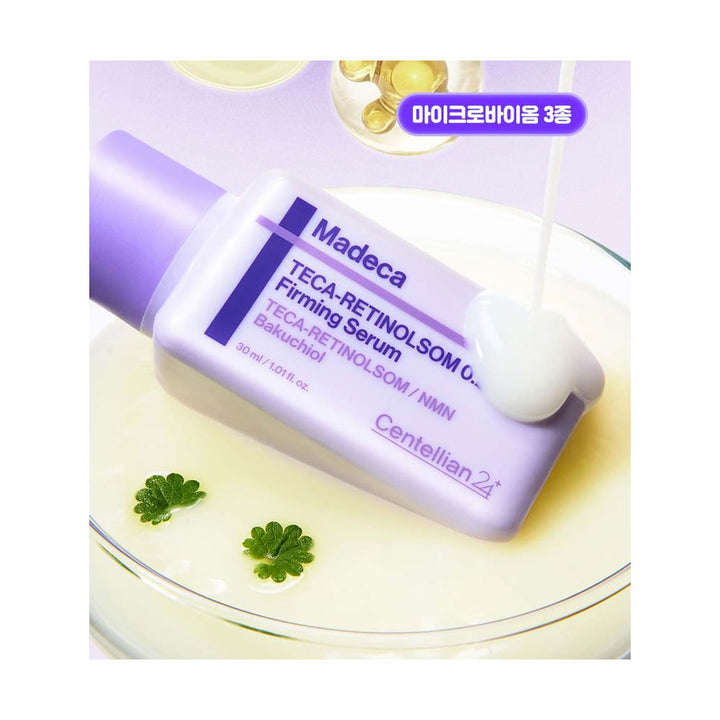 Madeca TECA-RETINOLSOM Firming Serum bottle on a white background