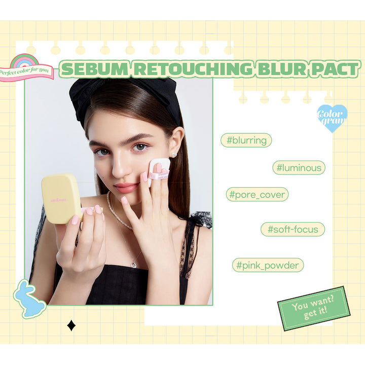 COLORGRAM Sebum Retouching Blur Pact - Peaches&Creme Shop Korean Skincare Malta