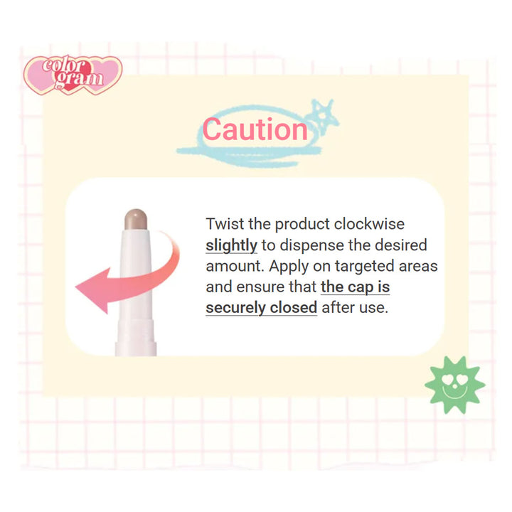 COLORGRAM Re-Forming Contour Stick - Peaches&Creme Shop Korean Skincare Malta