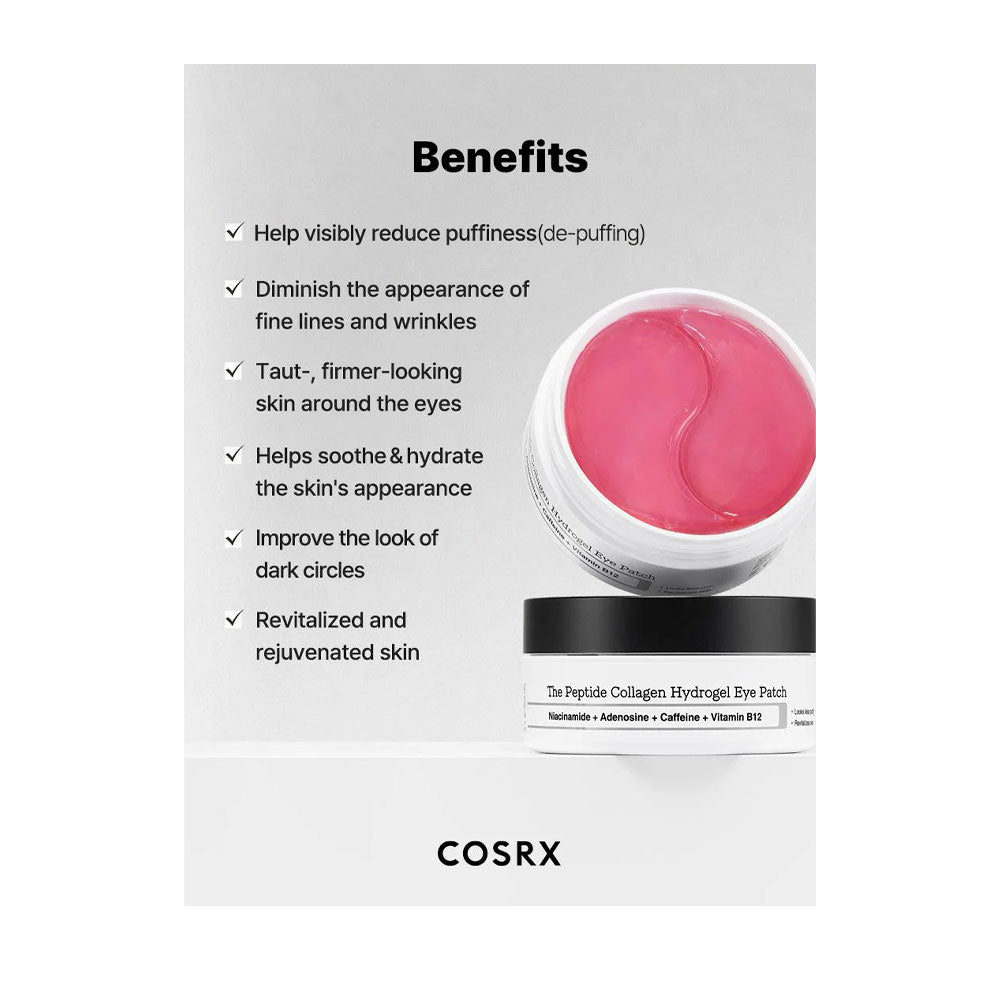 COSRX The Peptide Collagen Hydrogel Eye Patch - Peaches&Creme Shop Korean Skincare Malta