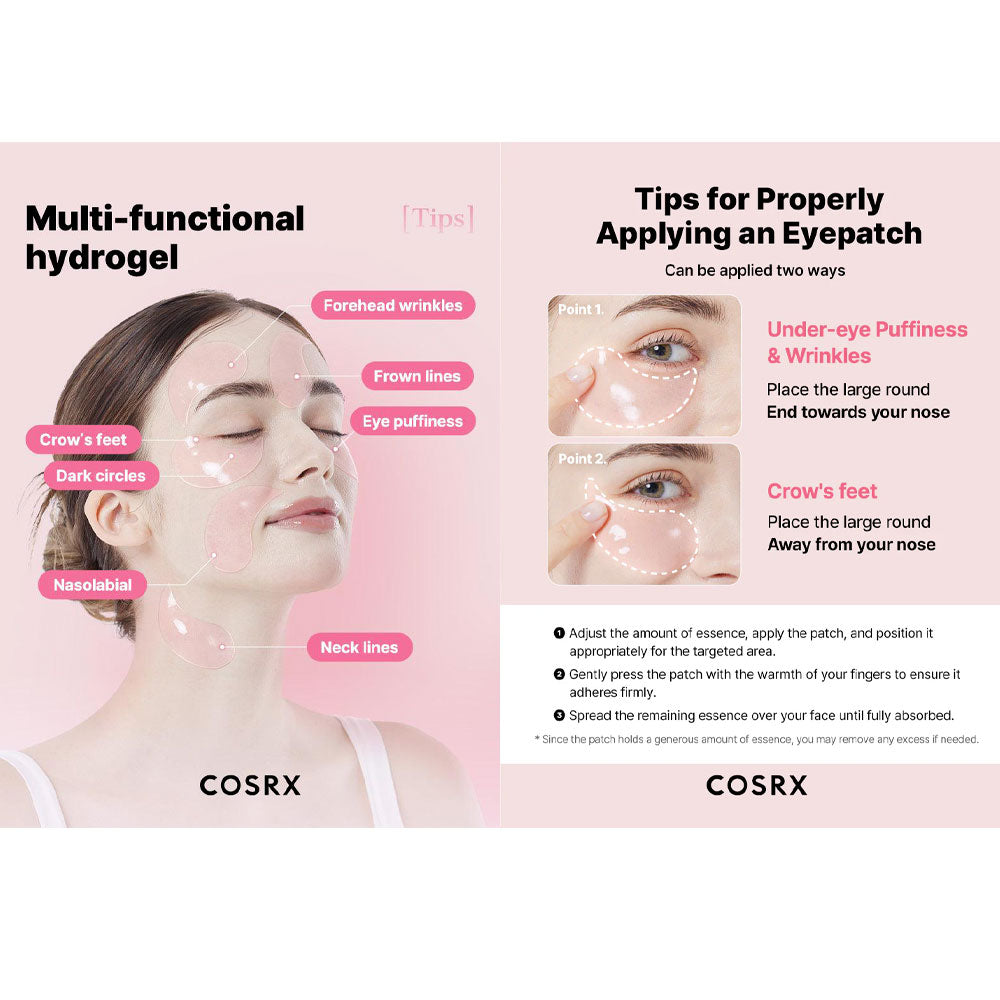 COSRX The Peptide Collagen Hydrogel Eye Patch - Peaches&Creme Shop Korean Skincare Malta