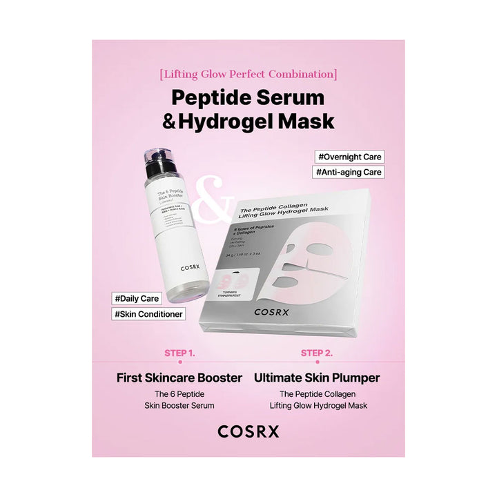 COSRX The Peptide Collagen Lifting Glow Hydrogel Mask - Peaches&Creme Shop Korean Skincare Malta