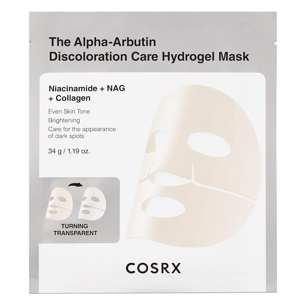 COSRX The Alpha-Arbutin Discoloration Care Hydrogel Mask - Peaches&Creme Shop Korean Skincare Malta