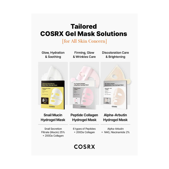 COSRX The Peptide Collagen Lifting Glow Hydrogel Mask - Peaches&Creme Shop Korean Skincare Malta