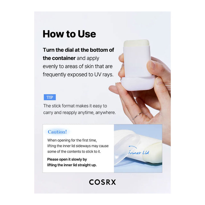 COSRX Airy-Light Invisible Sun Stick - Peaches&Creme Shop Korean Skincare Malta