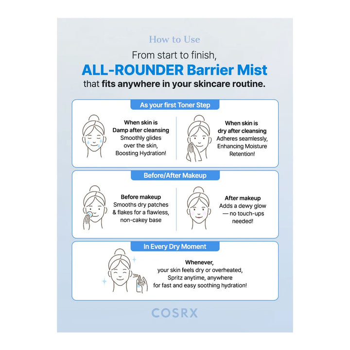 COSRX The Ceramide Skin Barrier Moisturizing Mist - Peaches&Creme Shop Korean Skincare Malta