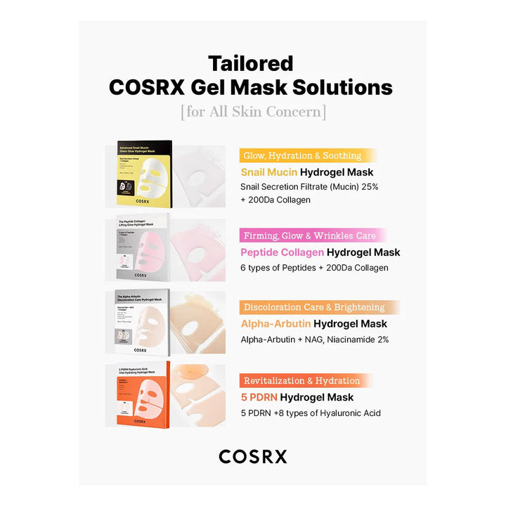 COSRX 5 PDRN Hyaluronic Acid Vital Hydrating Hydrogel Mask - Peaches&Creme Shop Korean Skincare Malta