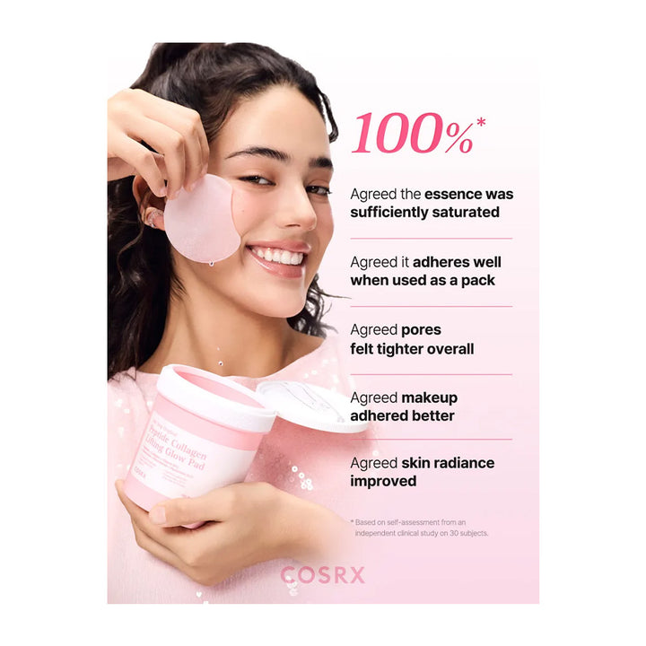 COSRX One Step Original Peptide Collagen Lifting Glow Pad - Peaches&Creme Shop Korean Skincare Malta