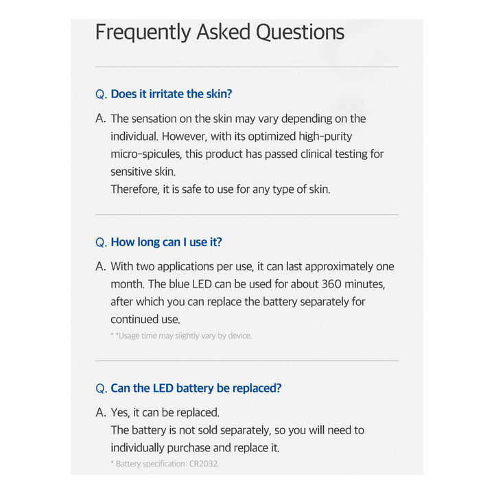 A digital FAQ page with the heading &