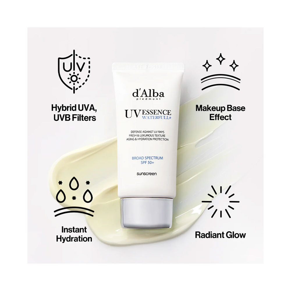 d'ALBA Waterfull Essence Sun Cream - Peaches&Creme Shop Korean Skincare Malta