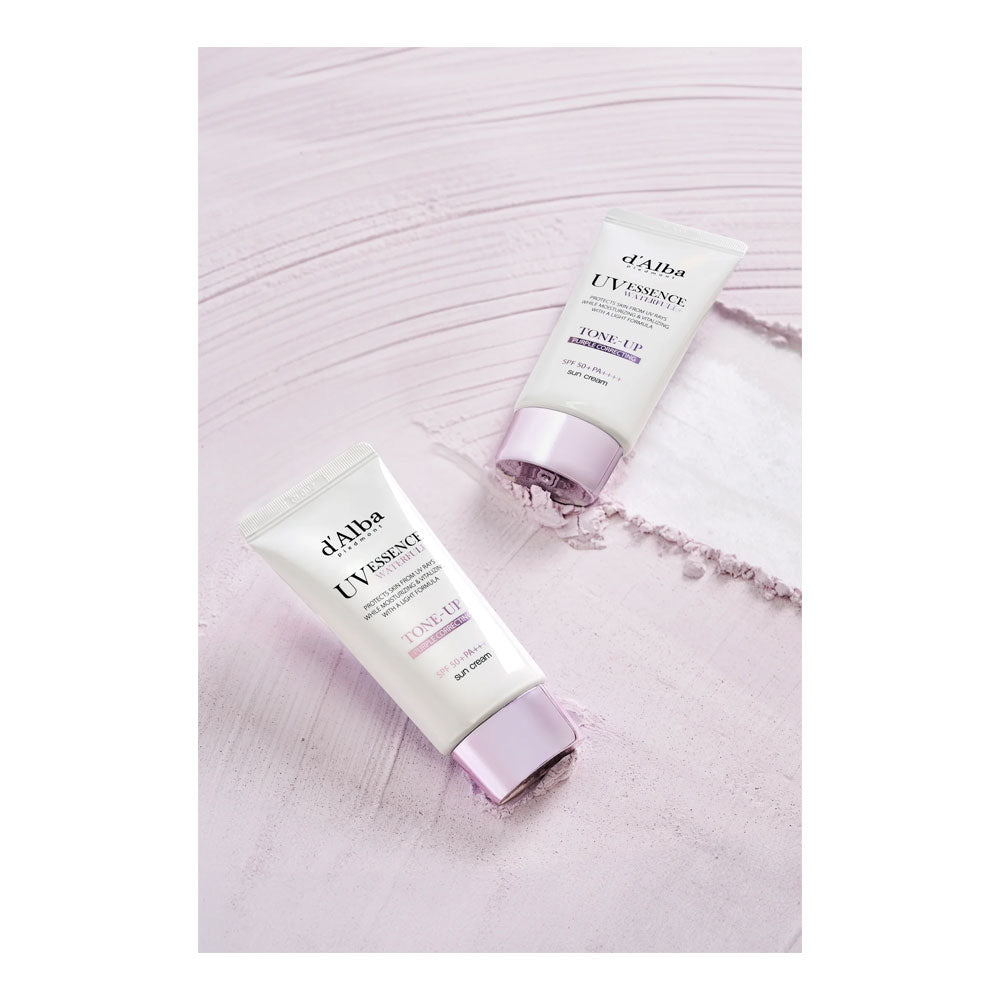 Two white cosmetic tubes from d&