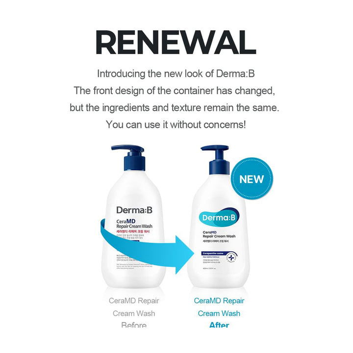 DERMA B CeraMD Repair Cream Wash - Peaches&Creme Shop Korean Skincare Malta