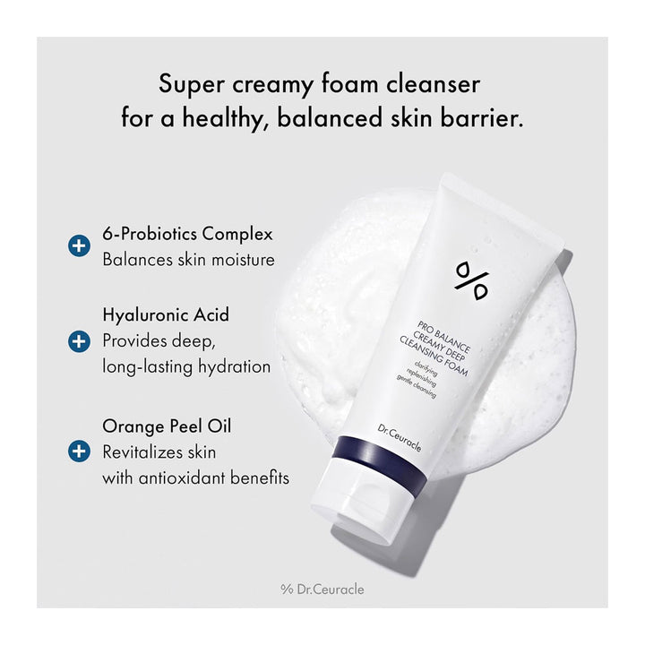 DR.CEURACLE Pro Balance Creamy Deep Cleansing Foam - Peaches&Creme Shop Korean Skincare Malta