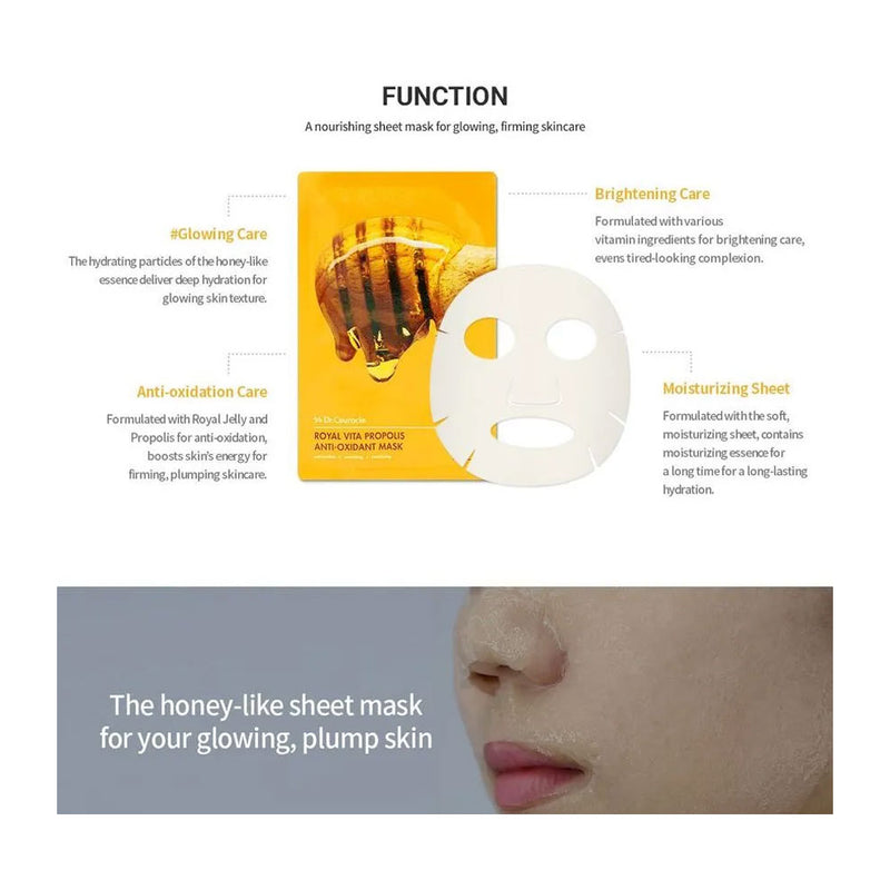 DR. CEURACLE Royal Vita Propolis Anti-Oxidant Mask - Peaches&Creme Shop Korean Skincare Malta