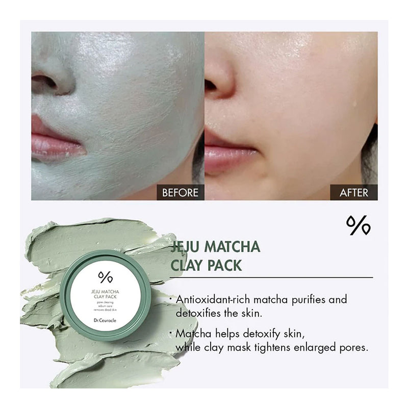 DR. CEURACLE Jeju Matcha Clay Pack - Peaches&Creme Shop Korean Skincare Malta