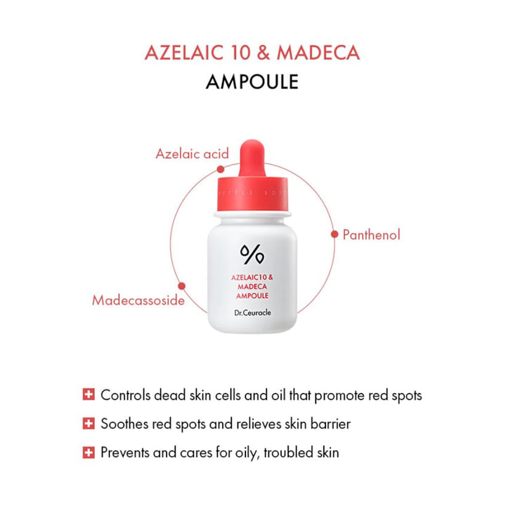 DR.CEURACLE Azelaic10 & Madeca Ampoule - Peaches&Creme Shop Korean Skincare Malta