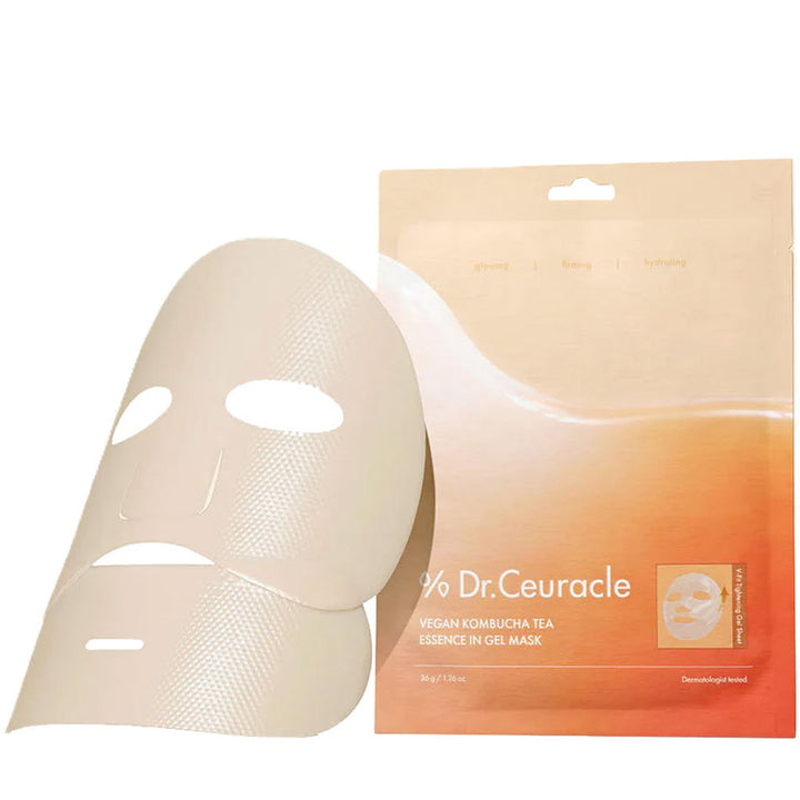 Dr. Ceuracle Vegan Kombucha Tea Essence In Gel Mask - Peaches&Creme Shop Korean Skincare Malta
