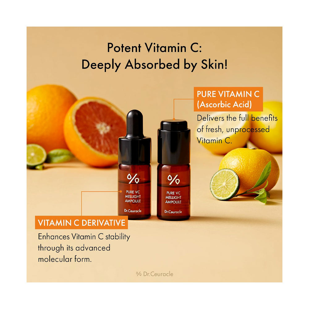 DR.CEURACLE Pure VC Mellight Ampoule Set - Peaches&Creme Shop Korean Skincare Malta