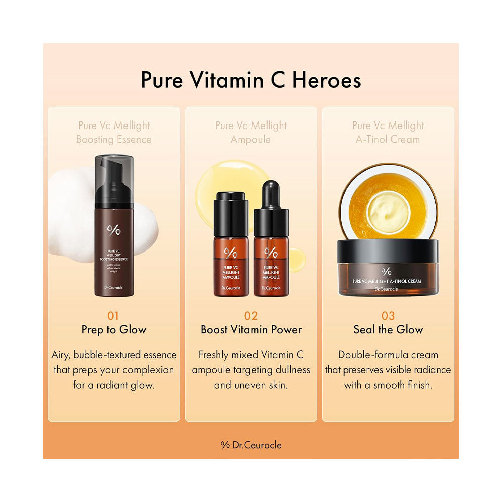 DR.CEURACLE Pure VC Mellight Ampoule Set - Peaches&Creme Shop Korean Skincare Malta