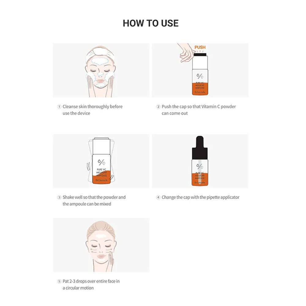 DR.CEURACLE Pure VC Mellight Ampoule Set - Peaches&Creme Shop Korean Skincare Malta
