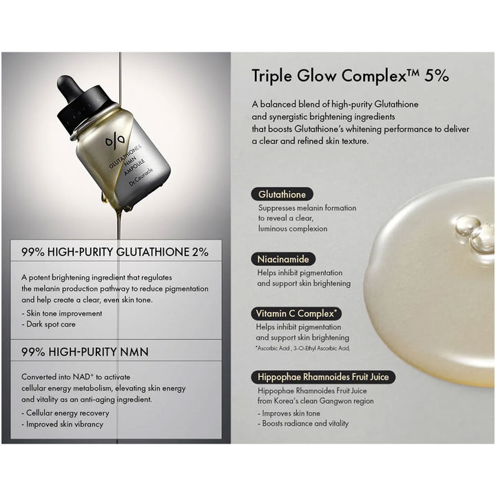 DR.CEURACLE Glutathione & NMN Ampoule - Peaches&Creme Shop Korean Skincare Malta