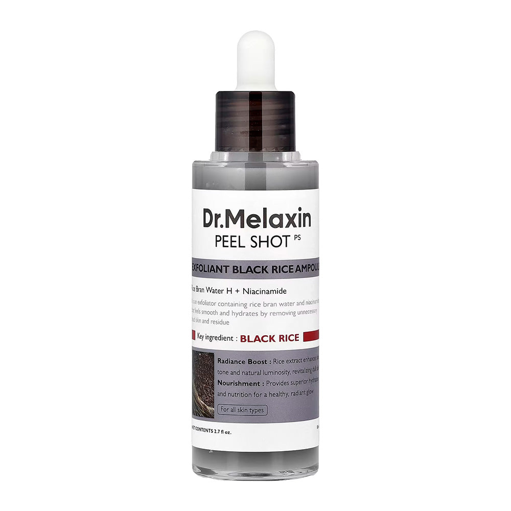 DR.MELAXIN Peel Shot Exfoliating Black Rice Ampoule - Peaches&Creme Shop Korean Skincare Malta