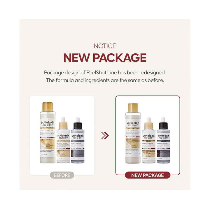 DR.MELAXIN Peel Shot Exfoliating Black Rice Ampoule - Peaches&Creme Shop Korean Skincare Malta