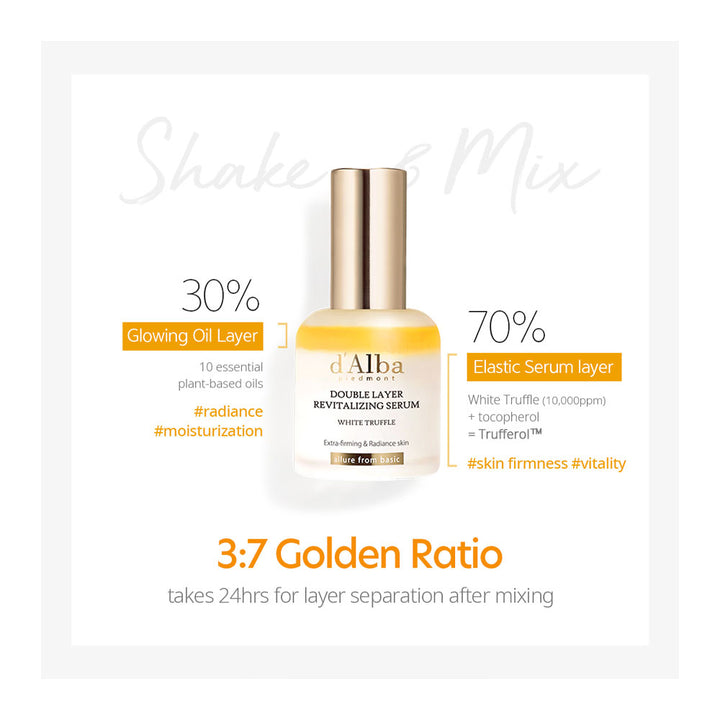 d'ALBA White Truffle Double Layer Revitalizing Serum - Peaches&Creme Shop Korean Skincare Malta