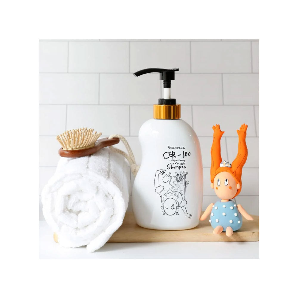 ELIZAVECCA CER-100 Collagen Coating Hair Muscle Shampoo - Peaches&Creme Shop Korean Skincare Malta