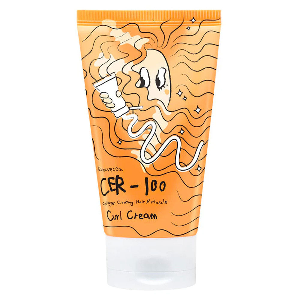 ELIZAVECCA CER-100 Collagen Coating Hair A+ Muscle Curl Cream - Peaches&Creme Shop Korean Skincare Malta