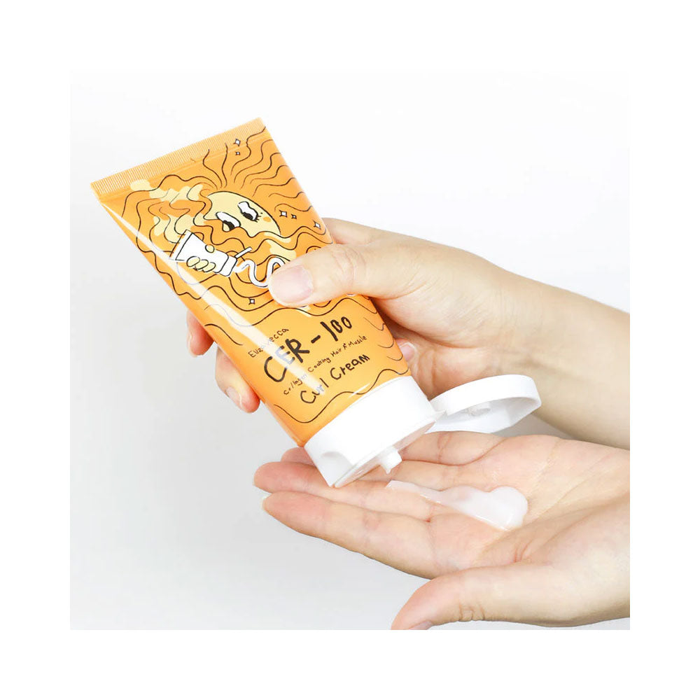 ELIZAVECCA CER-100 Collagen Coating Hair A+ Muscle Curl Cream - Peaches&Creme Shop Korean Skincare Malta