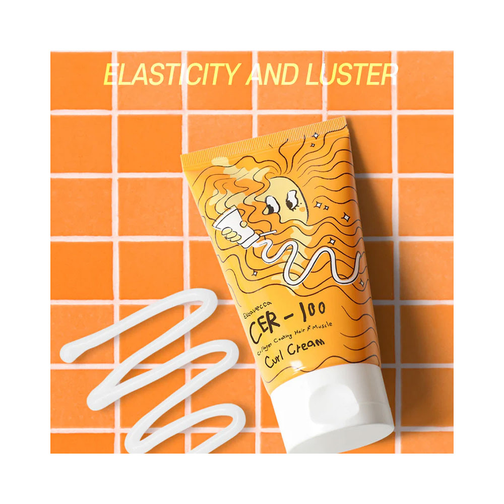 ELIZAVECCA CER-100 Collagen Coating Hair A+ Muscle Curl Cream - Peaches&Creme Shop Korean Skincare Malta