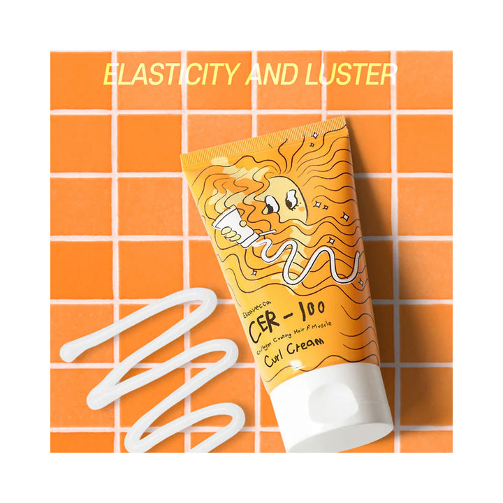 ELIZAVECCA CER-100 Collagen Coating Hair A+ Muscle Curl Cream - Peaches&Creme Shop Korean Skincare Malta