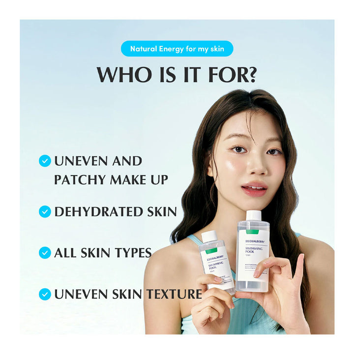 EQQUALBERRY Swimming Pool Daily Facial Toner - Peaches&Creme Shop Korean Skincare Malta