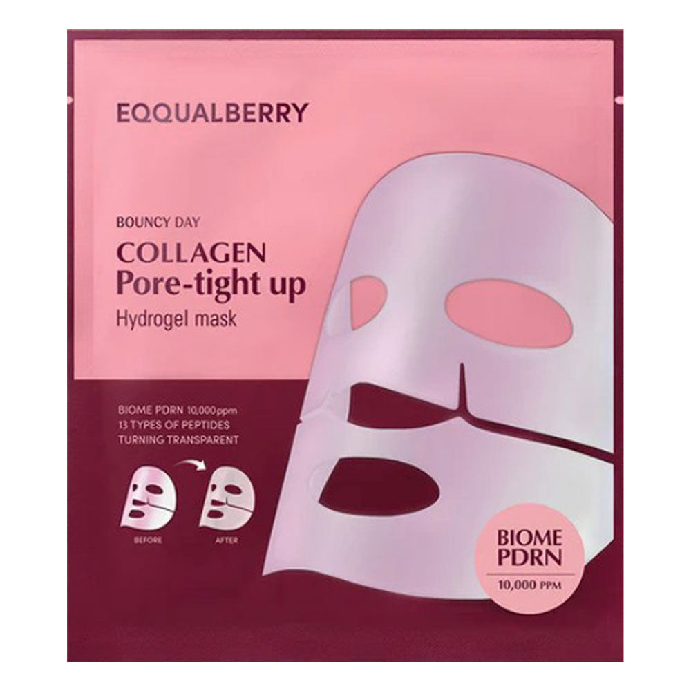 EQQUALBERRY Collagen Pore-Tight Up Hydrogel Mask - Peaches&Creme Shop Korean Skincare Malta