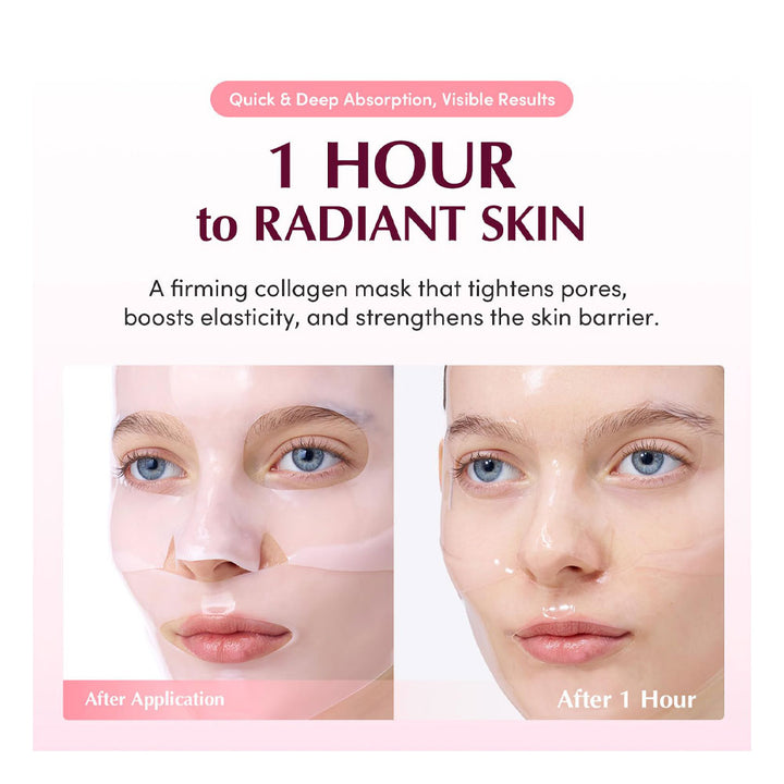 EQQUALBERRY Collagen Pore-Tight Up Hydrogel Mask - Peaches&Creme Shop Korean Skincare Malta