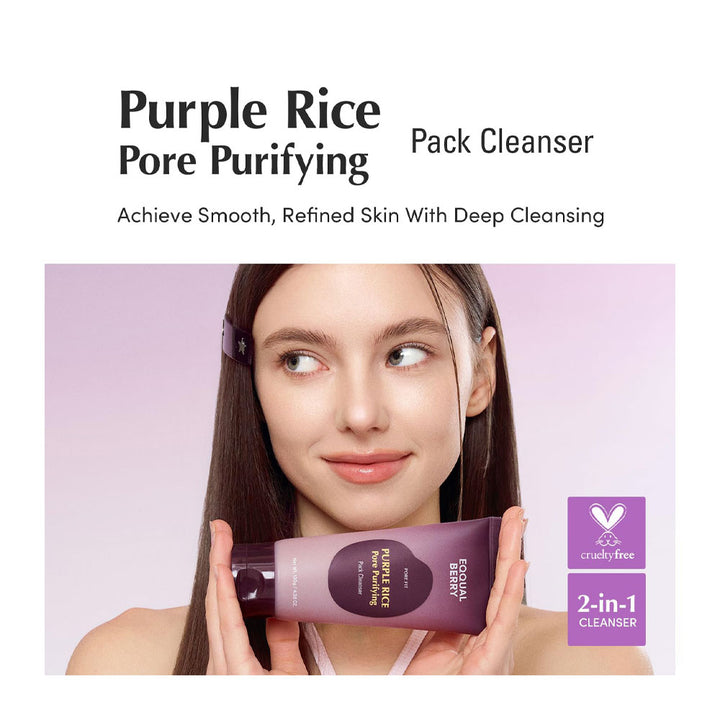 EQQUALBERRY Purple Rice Pore Purifying Pack Cleanser - Peaches&Creme Shop Korean Skincare Malta