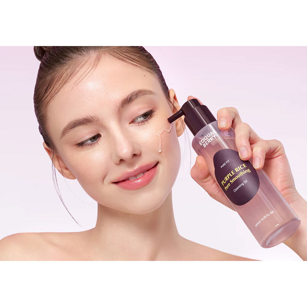 EQQUALBERRY Purple Rice Pore Smoothing Cleansing Oil - Peaches&Creme Shop Korean Skincare Malta