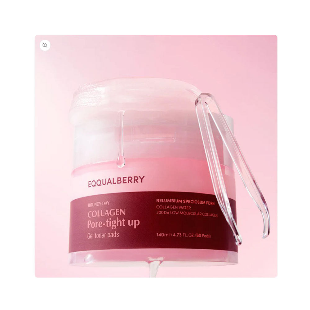 EQQUALBERRY Collagen Pore-Tight Up Gel Toner Pads - Peaches&Creme Shop Korean Skincare Malta